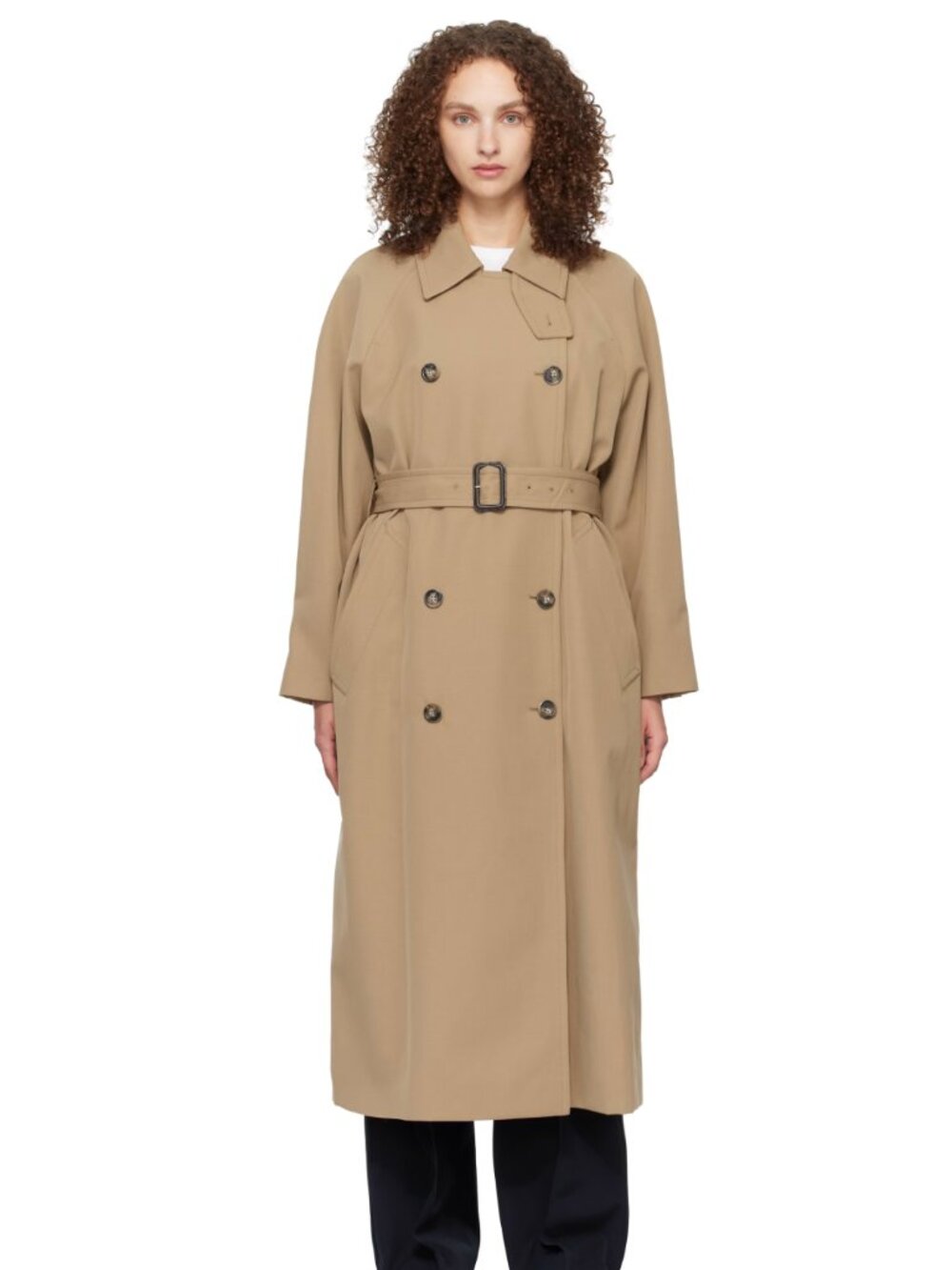 A.P.C Beige Belted Trench Coat, size Small/Medium